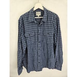 Lucky Brand Saturday Stretch Long Sleeve Blue Flannel Shirt Men's XL Normcore